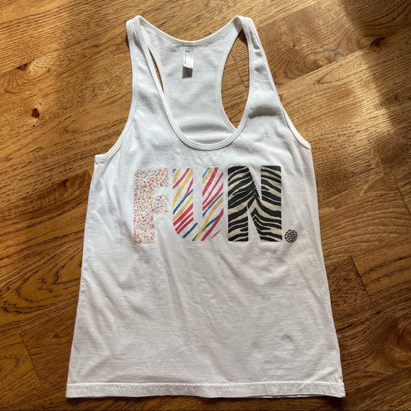American Apparel Women's FUN. Band Concert White Printed Tank Top Size Medium - Picture 1 of 5